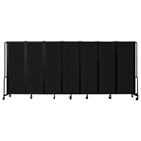 NATIONAL PUBLIC SEATING NPS Room Divider, 6' Height, 7 Sections, Black RDB6-7PT10